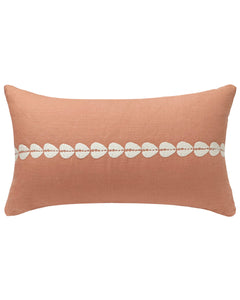 Cowrie embroidered lumbar pillow