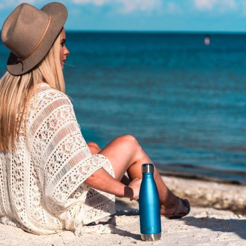 17oz Insulated Stainless Steel Water Bottle - Gulf Blue