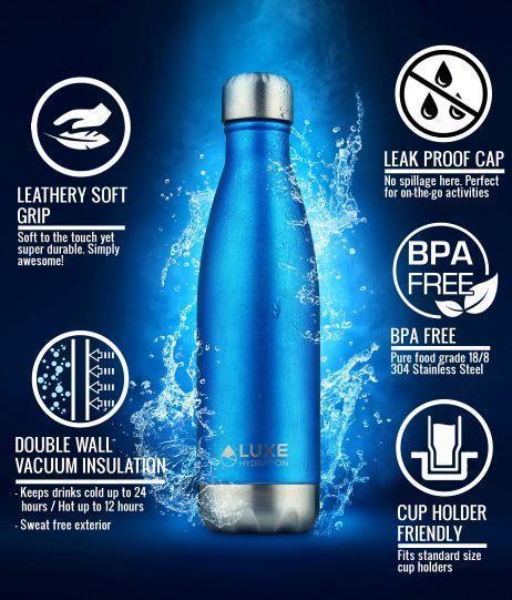 17oz Insulated Stainless Steel Water Bottle - Star White