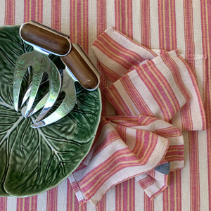 Striped Tablecloth Set - Magenta