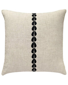 Embroidered pillow in natural color