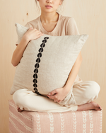 Load image into Gallery viewer, Embroidered pillow in natural color
