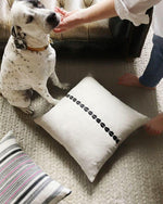 Load image into Gallery viewer, Embroidered pillow in natural color
