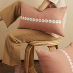 Load image into Gallery viewer, Cowrie embroidered lumbar pillow
