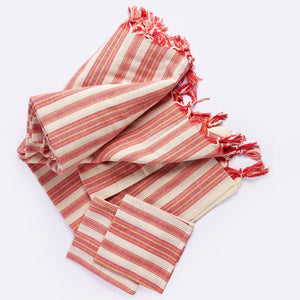 Striped Tablecloth Set - Magenta